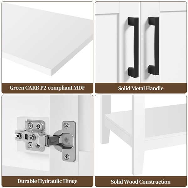 Bathroom Vanities Cabinet with Sink Combo Set 24x19x34 Inch for Bathroom, White