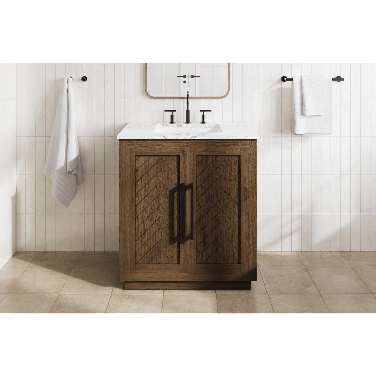 Elegant Lighting VF29030HO Chase 30 X 34 inch Hazel Oak Bathroom Vanity Cabinet
