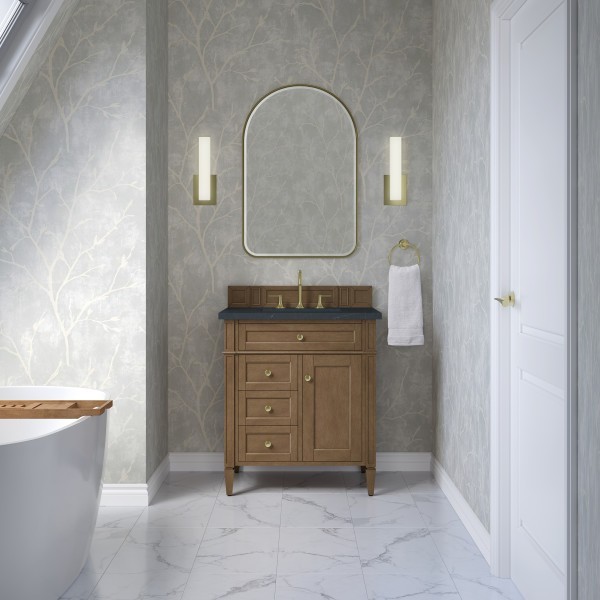 30″ James Martin Brittany 655-V30-PCN-3CSP Vanity Cabinet Charcoal Soapstone Top