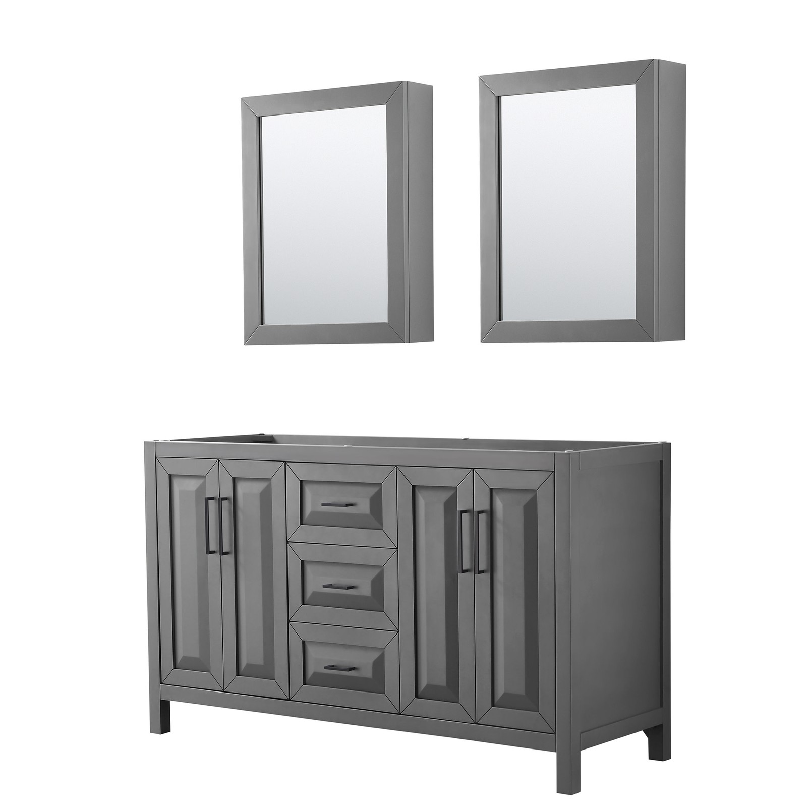 Wyndham Collection WCV252560DCXSXXMED Daria 59″ Double – Dark Gray / Matte Black