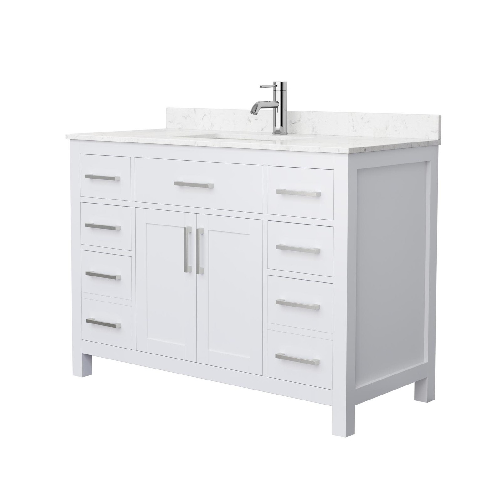 Wyndham Collection WCG242448S-UNSMXX Beckett 48″ – White / White Cultured Marble