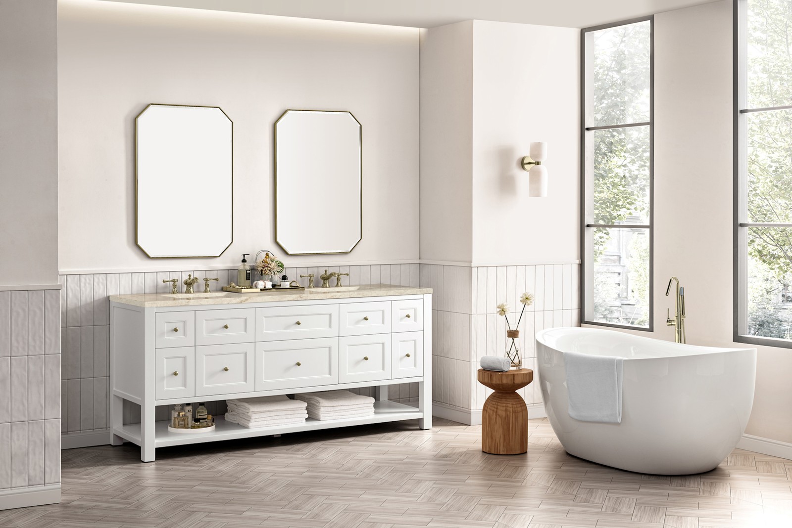 James Martin Vanities 330-V72-FTJR Breckenridge 72″ – Serenity Blue