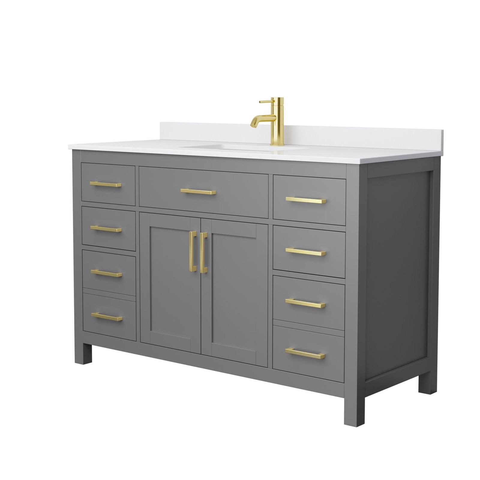 Wyndham Collection WCG242454S-UNSMXX Beckett 54″ – Dark Blue / Carrara Cultured