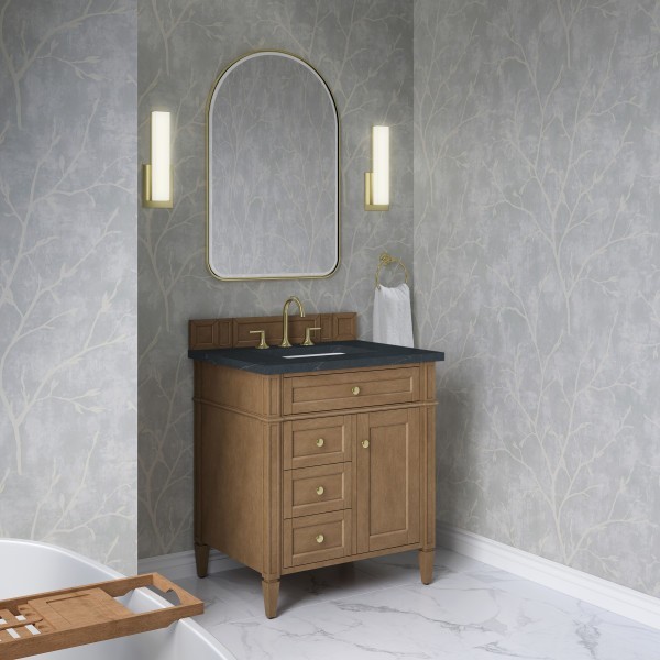 30″ James Martin Brittany 655-V30-PCN-3CSP Vanity Cabinet Charcoal Soapstone Top