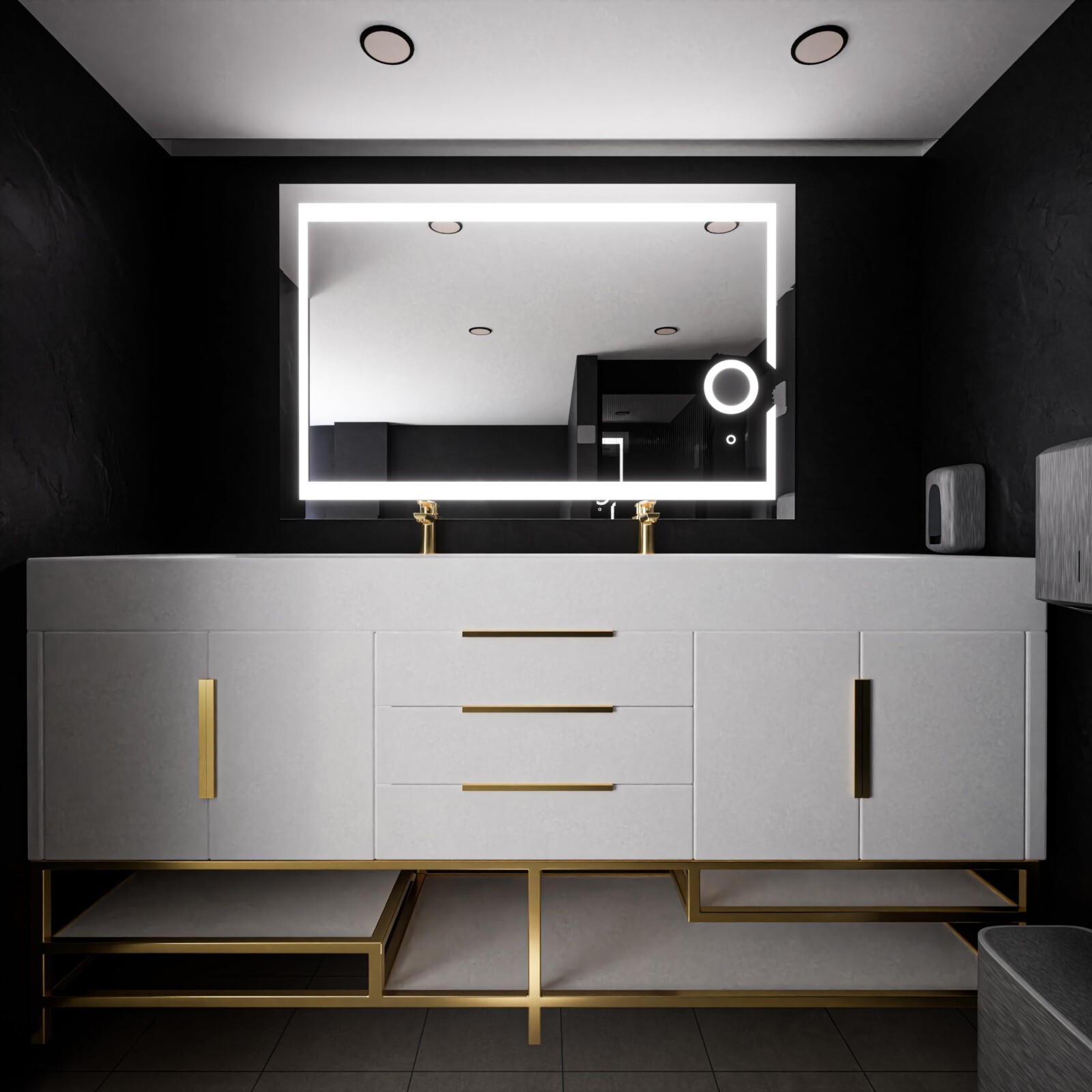 72″ Bathroom Vanity Cabinet with Sink, Aluminum Alloy Frame And Large Drawers