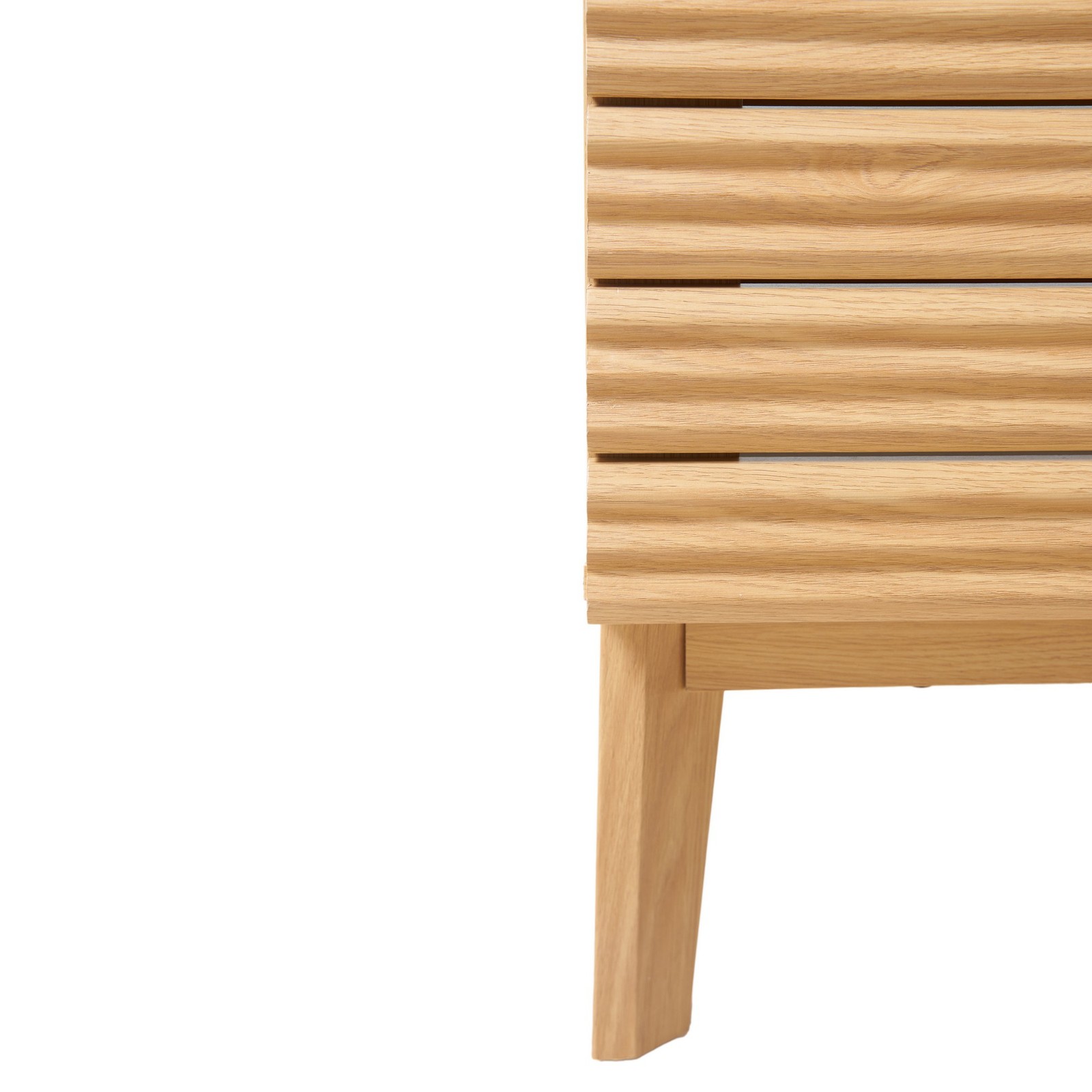 Calandre 30 in. W x 18 in. D x 33 in. H Thin Linear Slat Modern Farmhouse 2-Shel