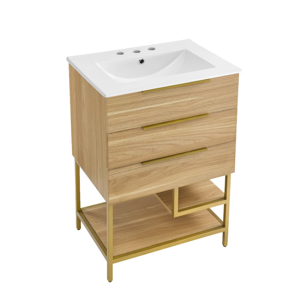 Swiss Madison SM-BV380-3 Carre 24″ – Golden Oak / White