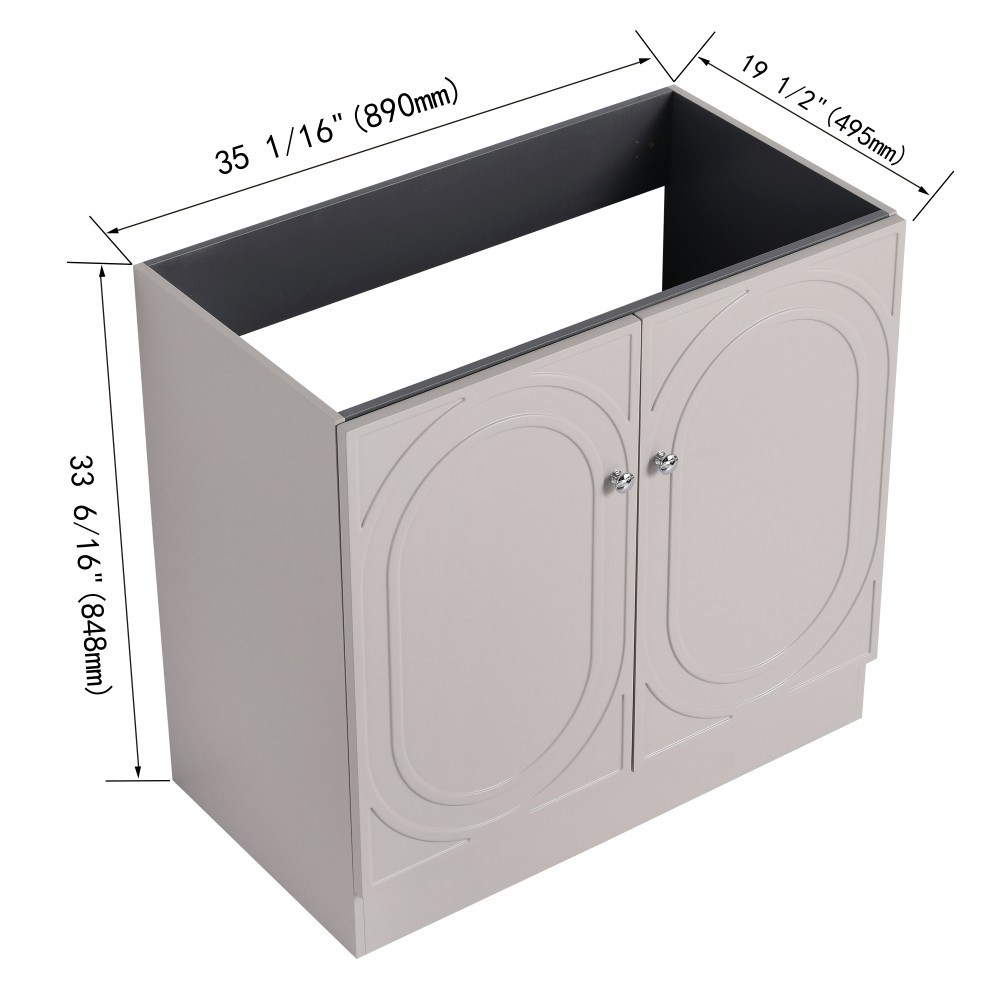 Freestanding Bathroom Vanity with Two Soft-Close Cabinet Doors