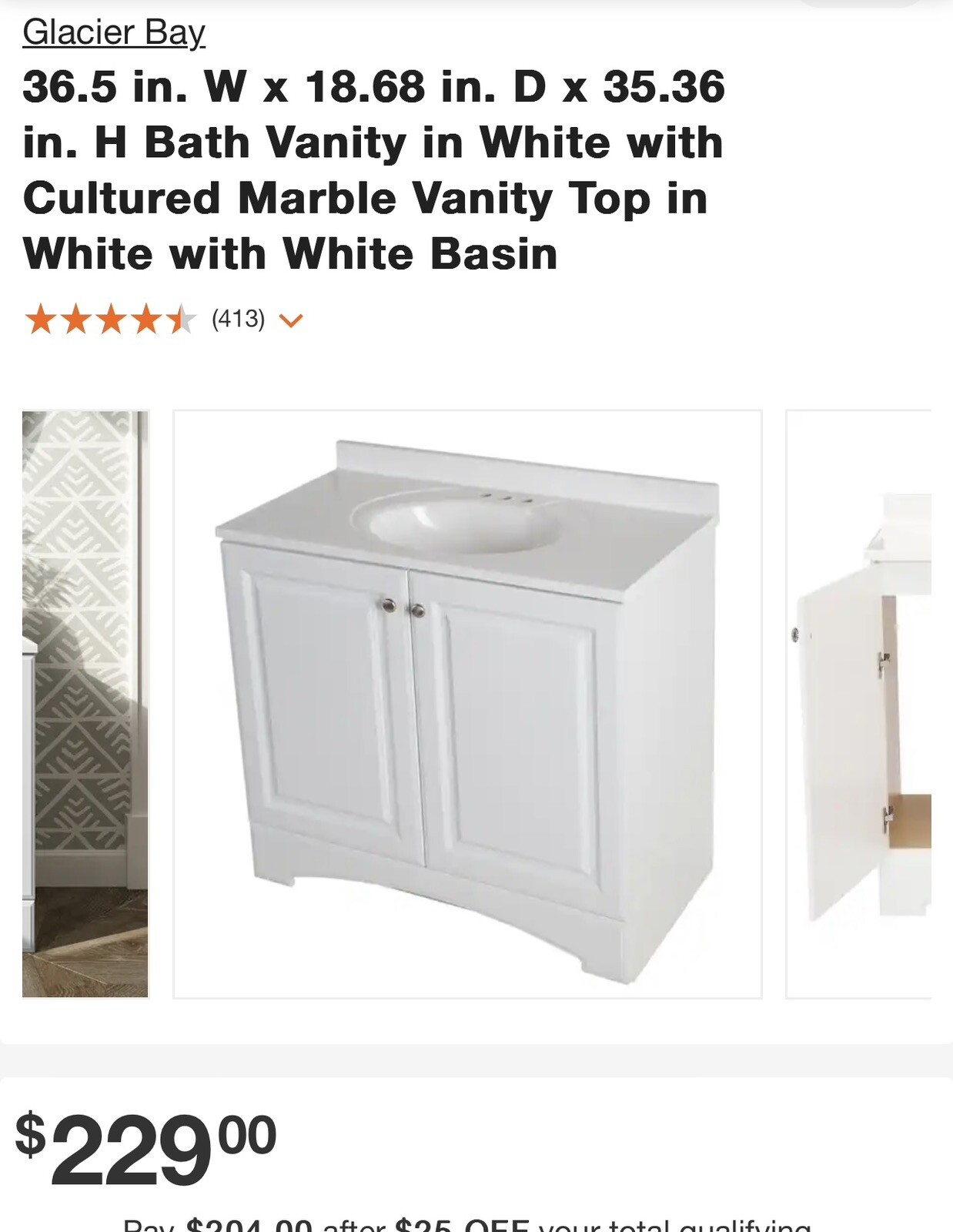 glacier bay vanity with sink