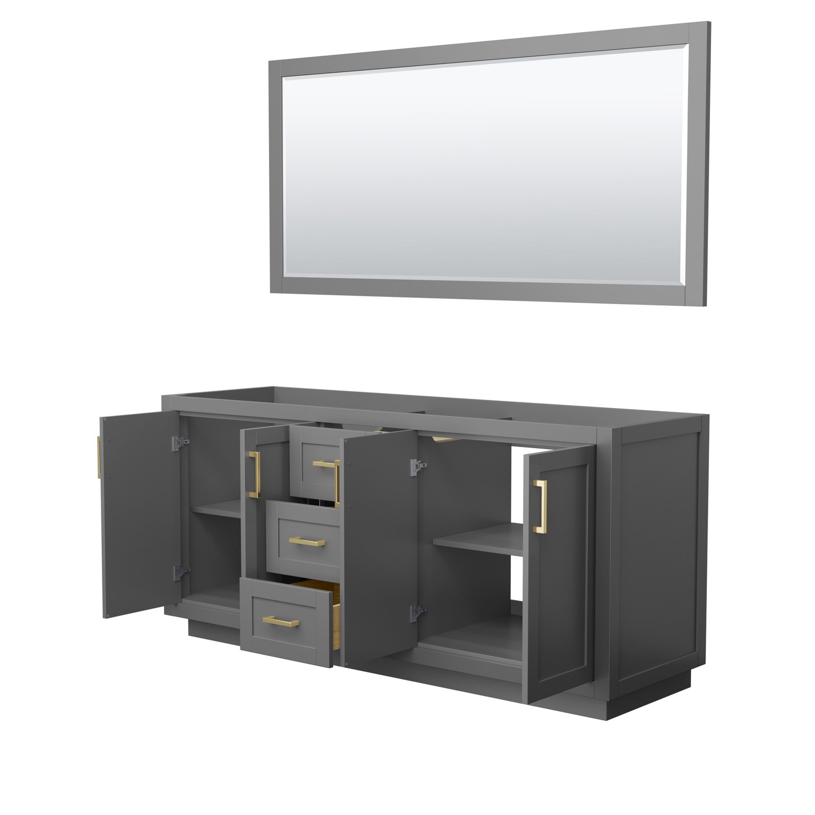 Wyndham Collection WCF2929-72D-CX-M70 Miranda 71″ Double – White / Brushed Gold