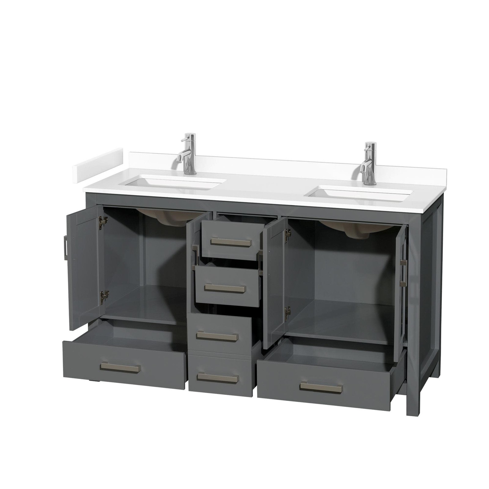 Wyndham Collection WCS141460D-VCA-MXX Sheffield 60″ – Gray / Carrara Cultured