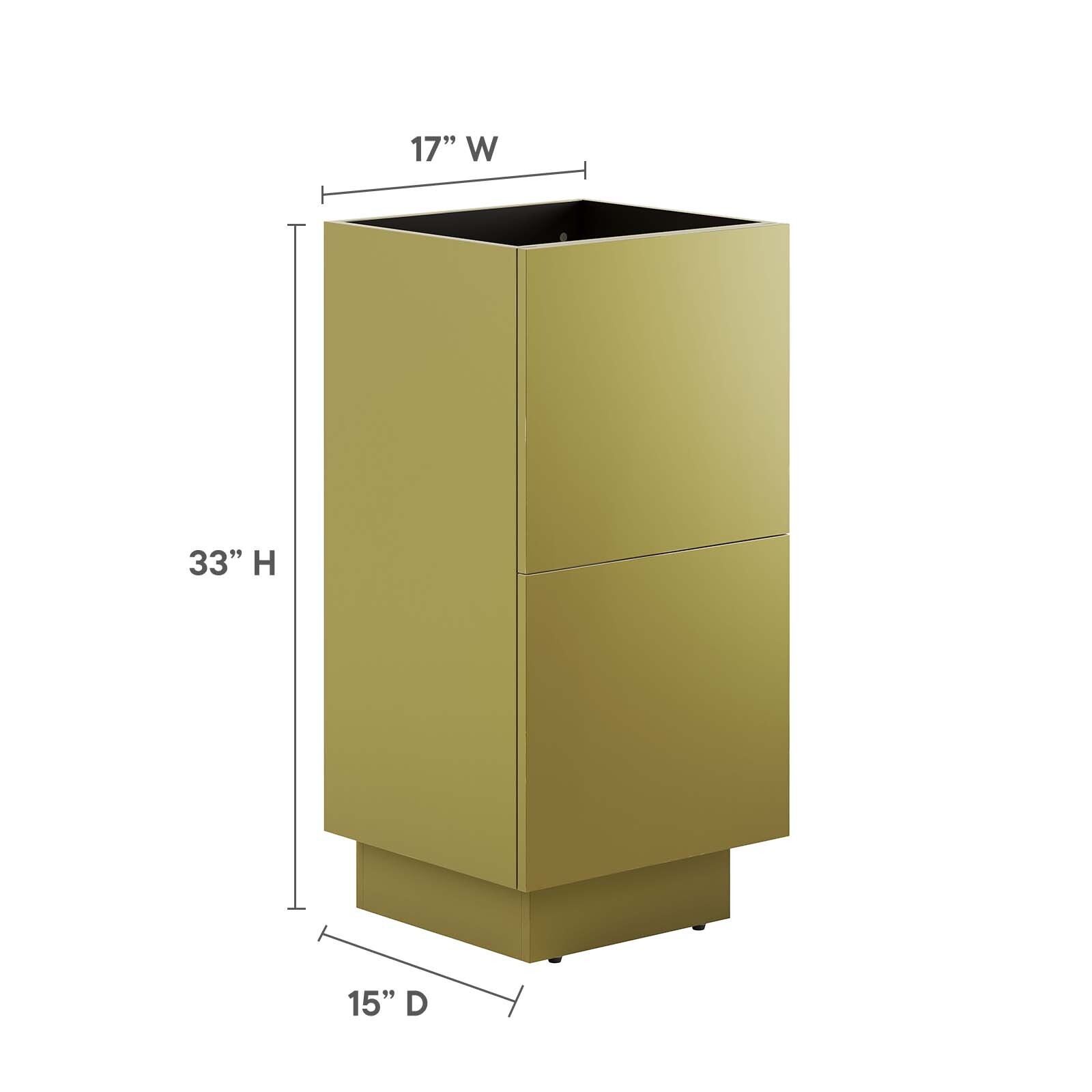 Modway Quantum Modern 18″ Bathroom Vanity in Gold – Sink Basin Not Included