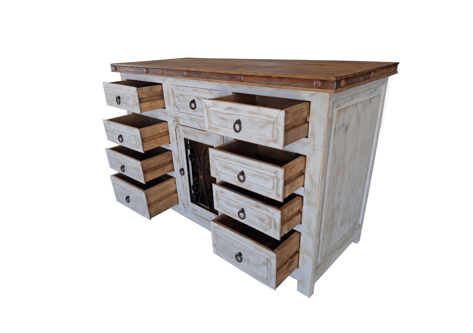Saint Andrew Rustic Bathroom Vanity Furniture With Copper sink