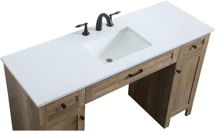 Elegant Kitchen and Bath 54 Inch ADA Compliant Bathroom Vanity In Natural Oak