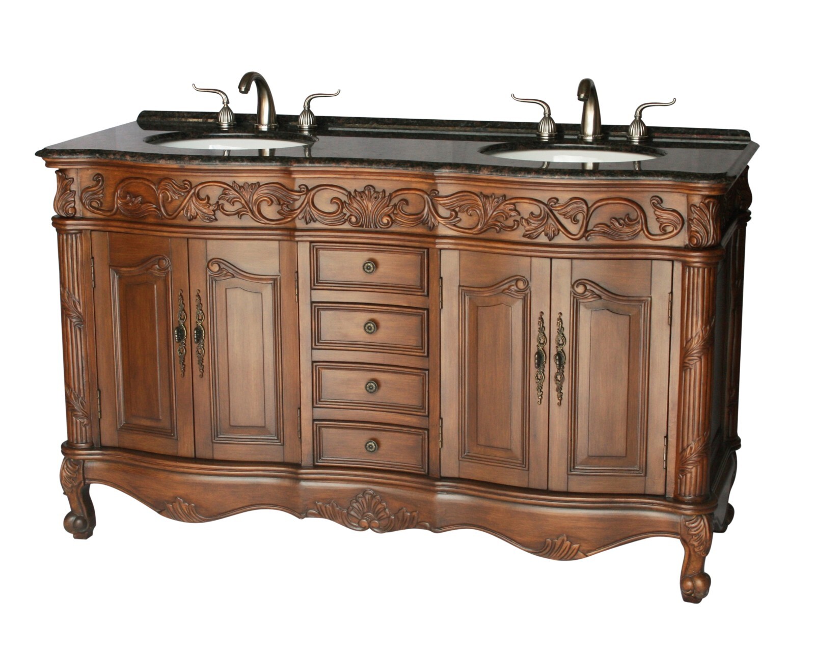 60-Inch Antique Style Double Sink Bathroom Vanity Model 7760-B