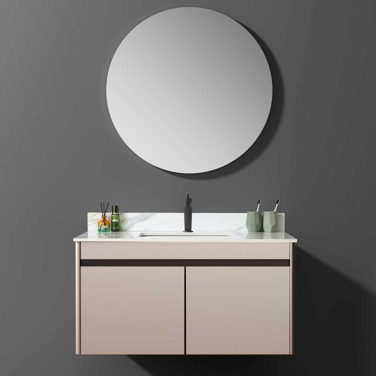 43″ Marble Vanity Top with Undermount Sink & Backsplash Carrara White