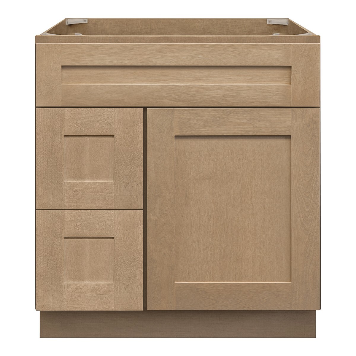 30″ Vanity Sink Base Cabinet with Left Drawers Shaker Toffee