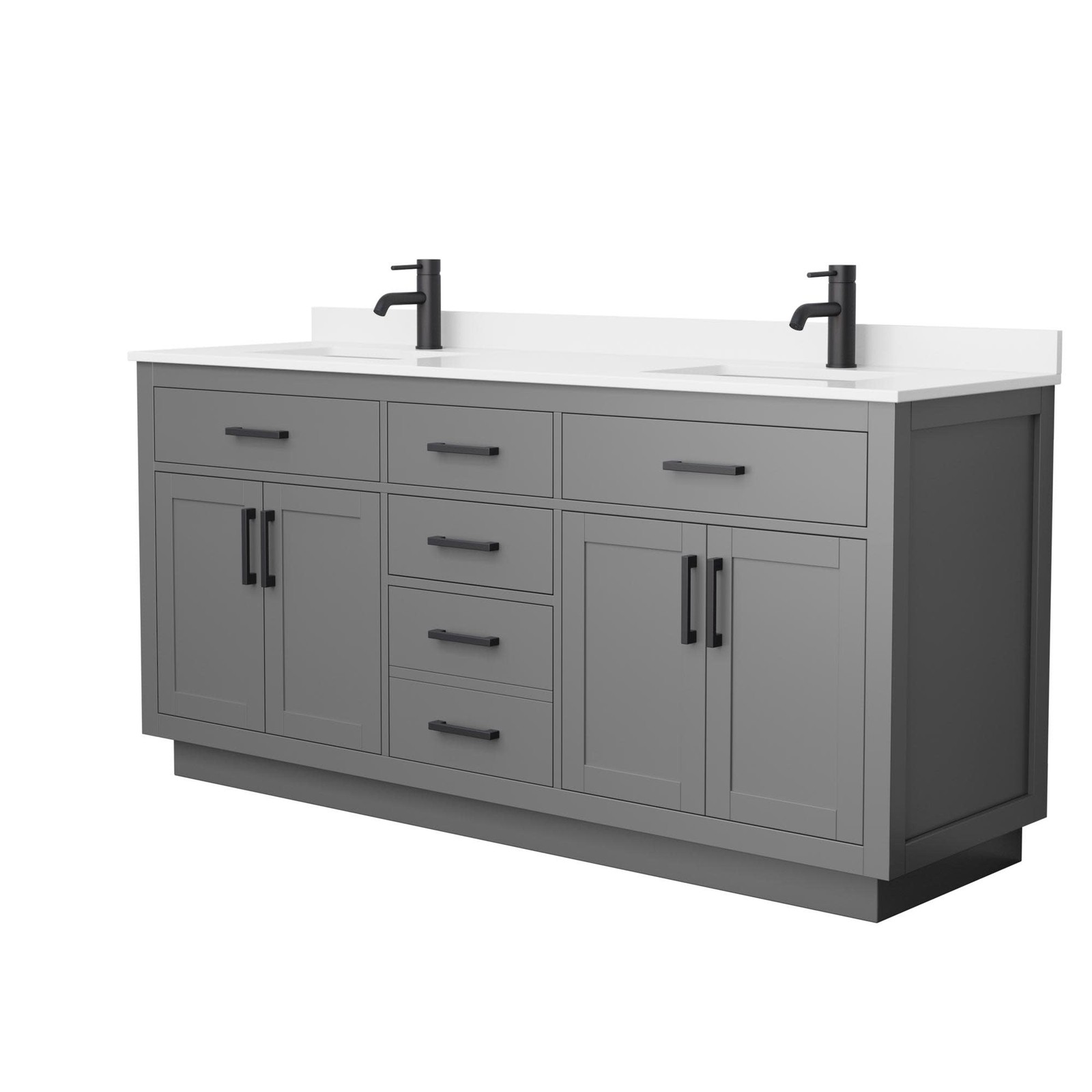 Wyndham Collection WCG262672D-QTZ-UNSMXX Beckett TK 72″ – Dark Gray / White