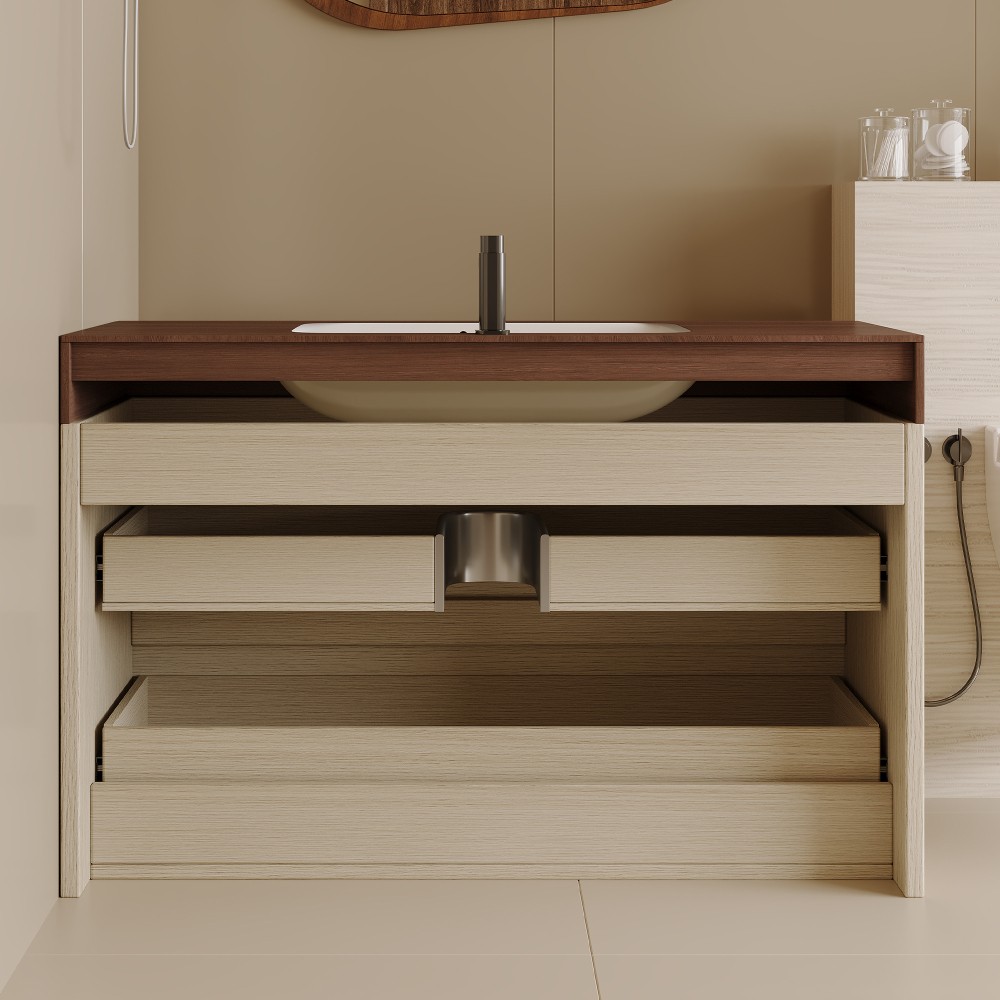 29.9″ Floating Bathroom Vanity with Marble Top & Undermount Sink, Wall-Mounted