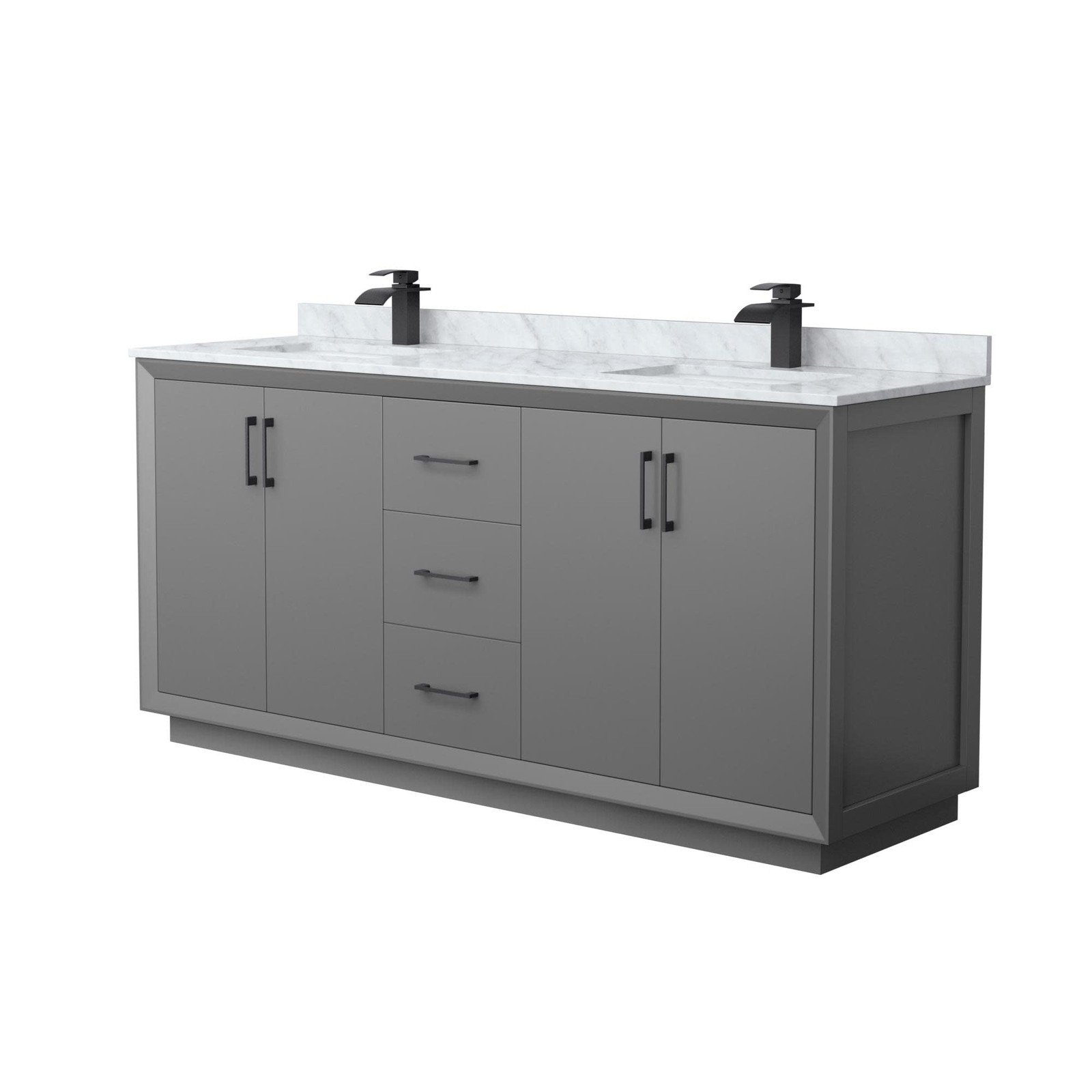 Wyndham Collection WCF414172D-NAT-UNSMXX Strada 72″ – Dark Gray / Matte Black