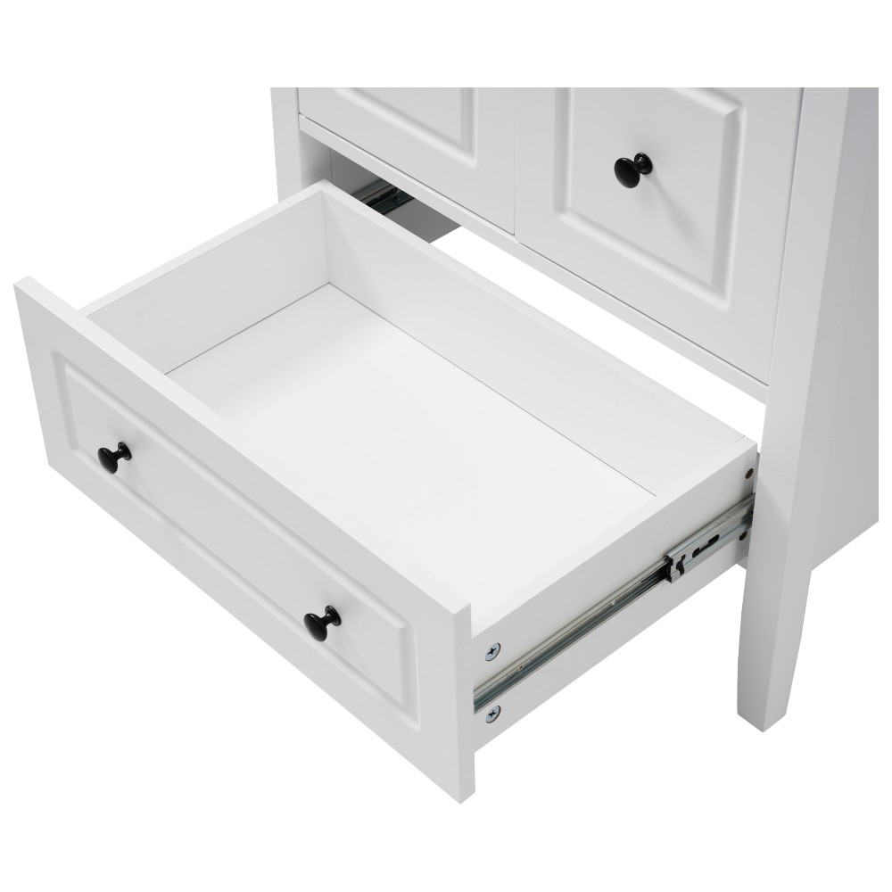 24 inch Bathroom Vanity with Sink, One Cabinet with Soft-closing Door