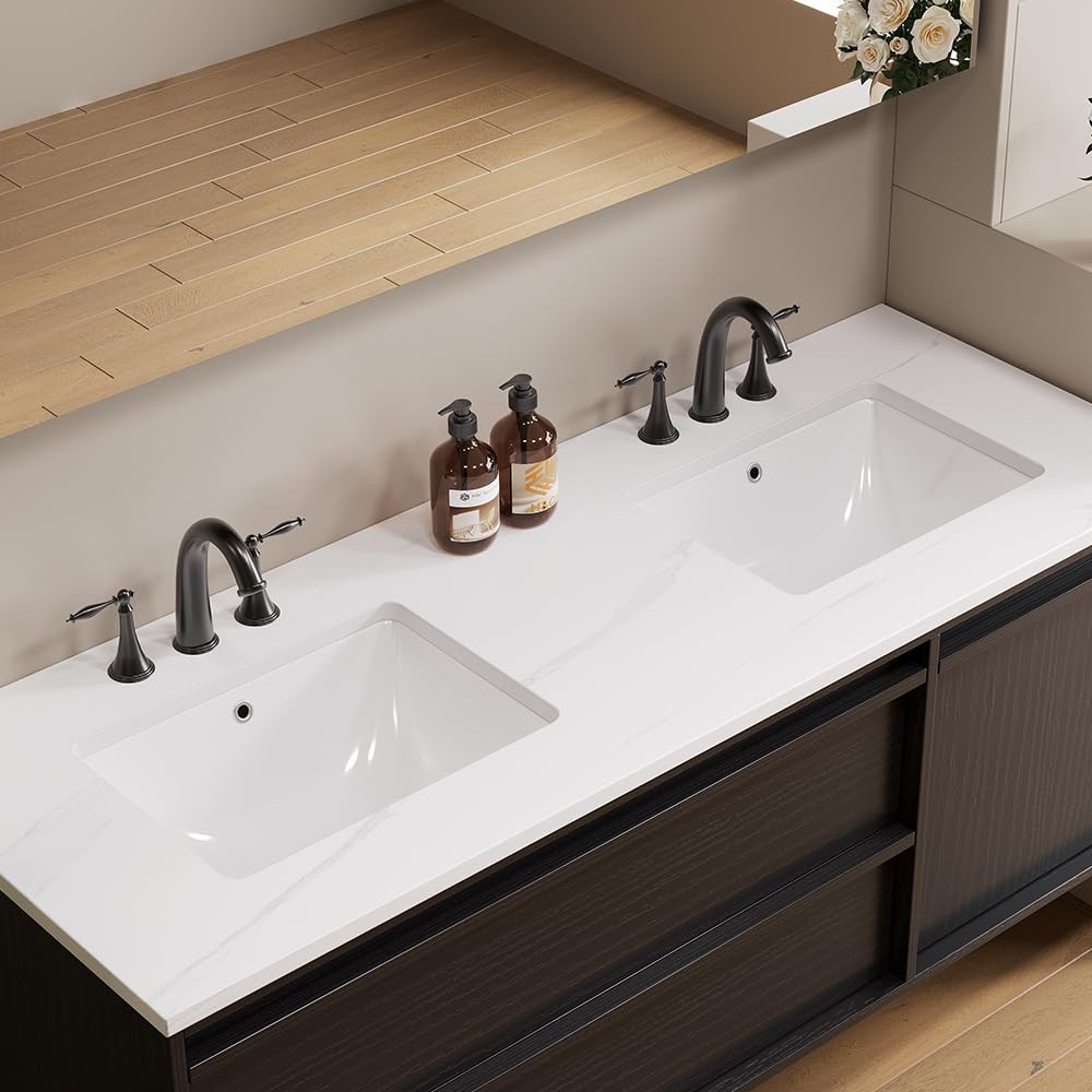 18 Inch Small Rectangle Undermount Bathroom Sink Vessel Sink Lavatory Ceramic…