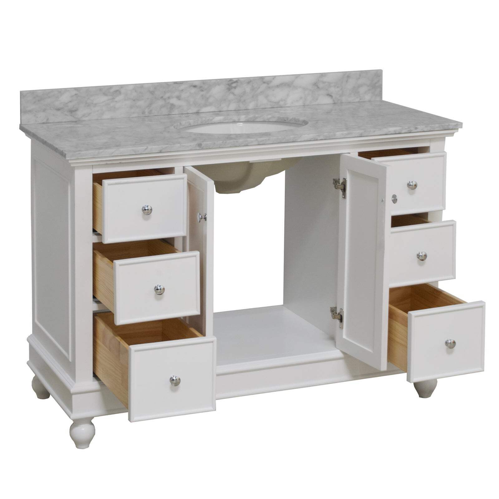 Bella 48-inch Vanity with Carrara Marble Top