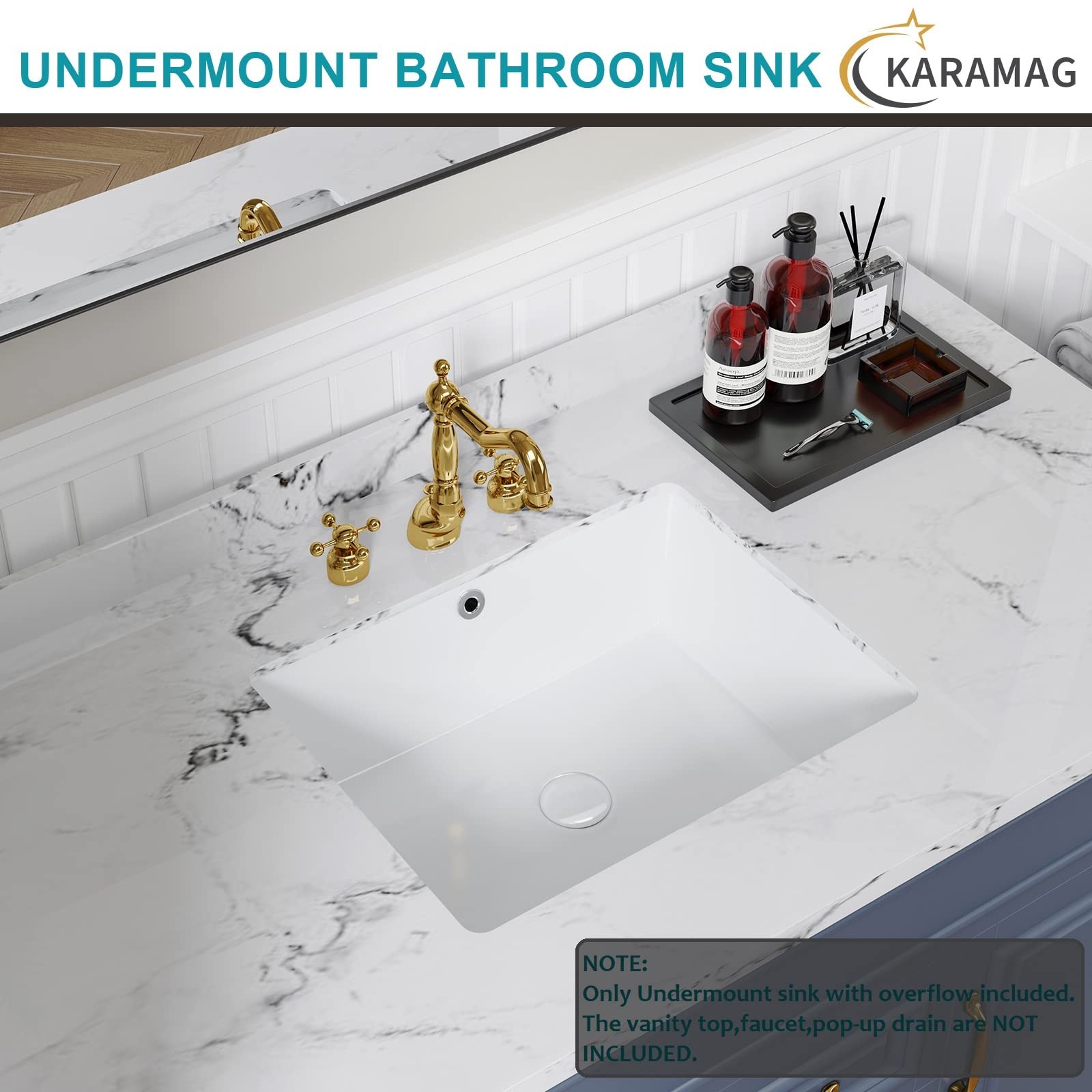 20 Inch Undermount Bathroom Sink Rectangle Undermount Sink White Ceramic Under–