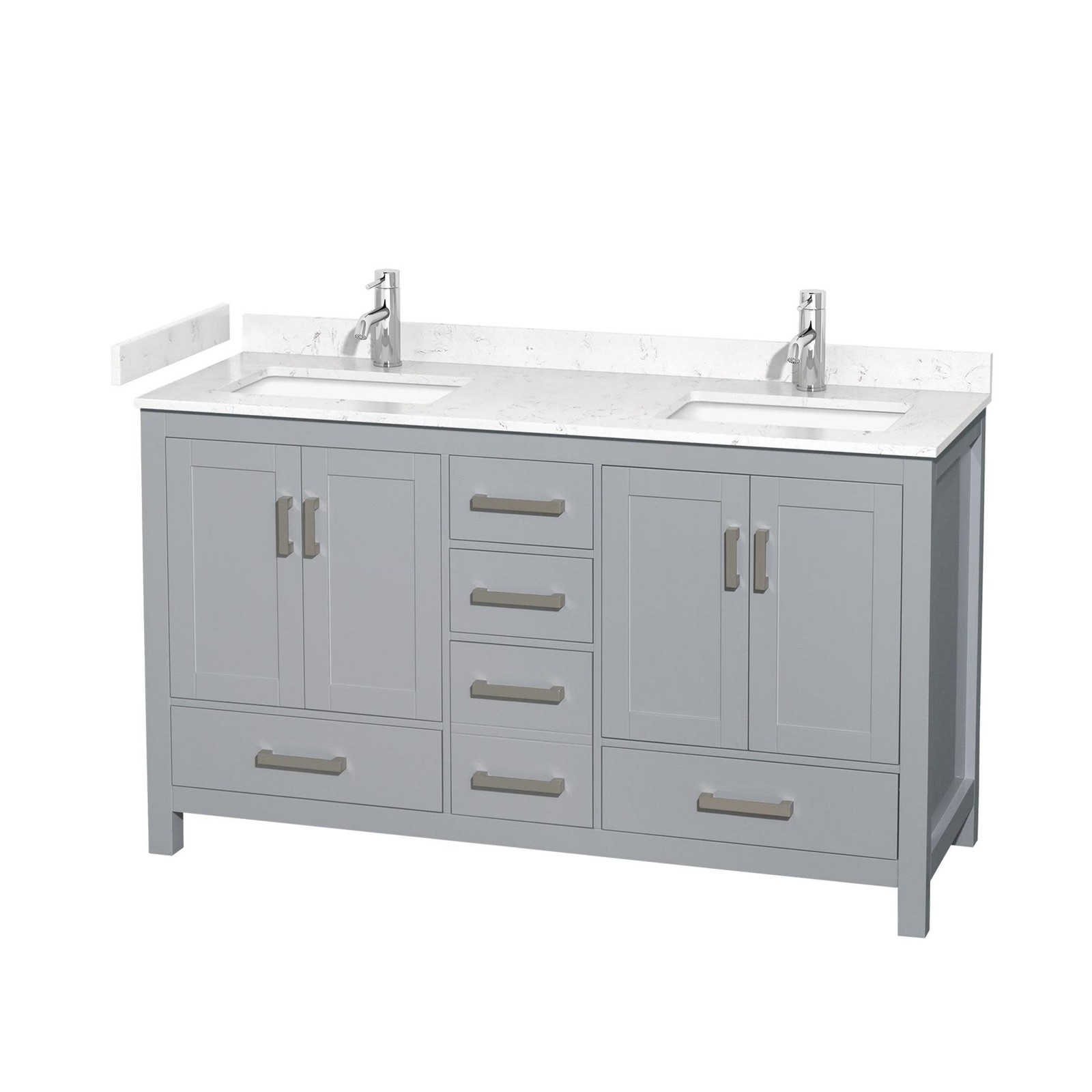 Wyndham Collection WCS141460D-VCA-MXX Sheffield 60″ – Gray / Carrara Cultured