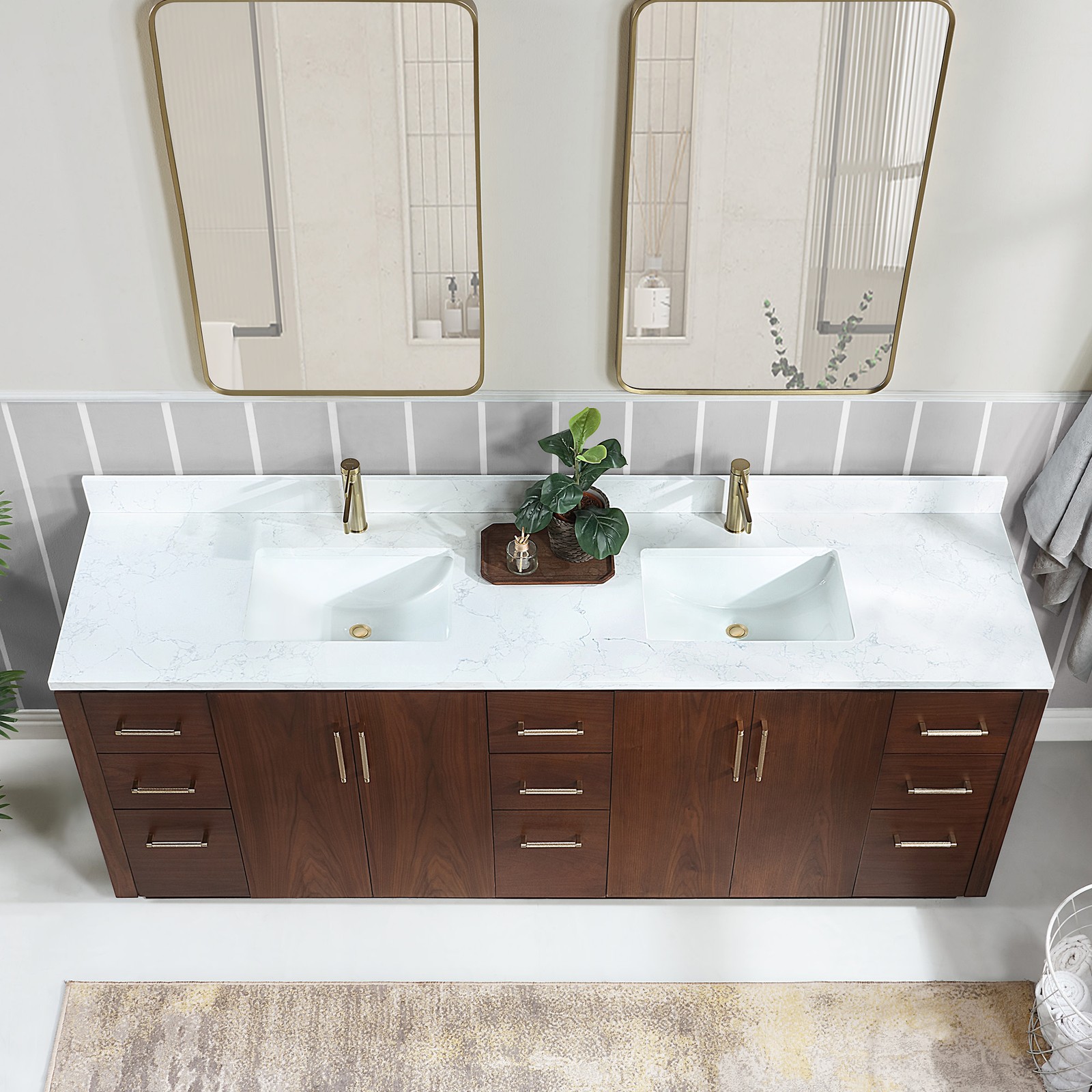 Miseno MV-NM-705784 San 84″ – Fir Wood Brown / White Grain