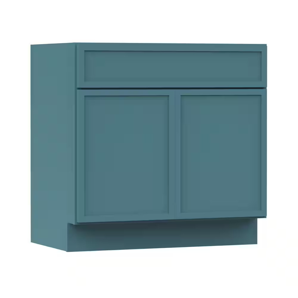33 In. W X 21 In. D X 32.5 In. H 2-Doors Bath Vanity Cabinet without Top in Sea