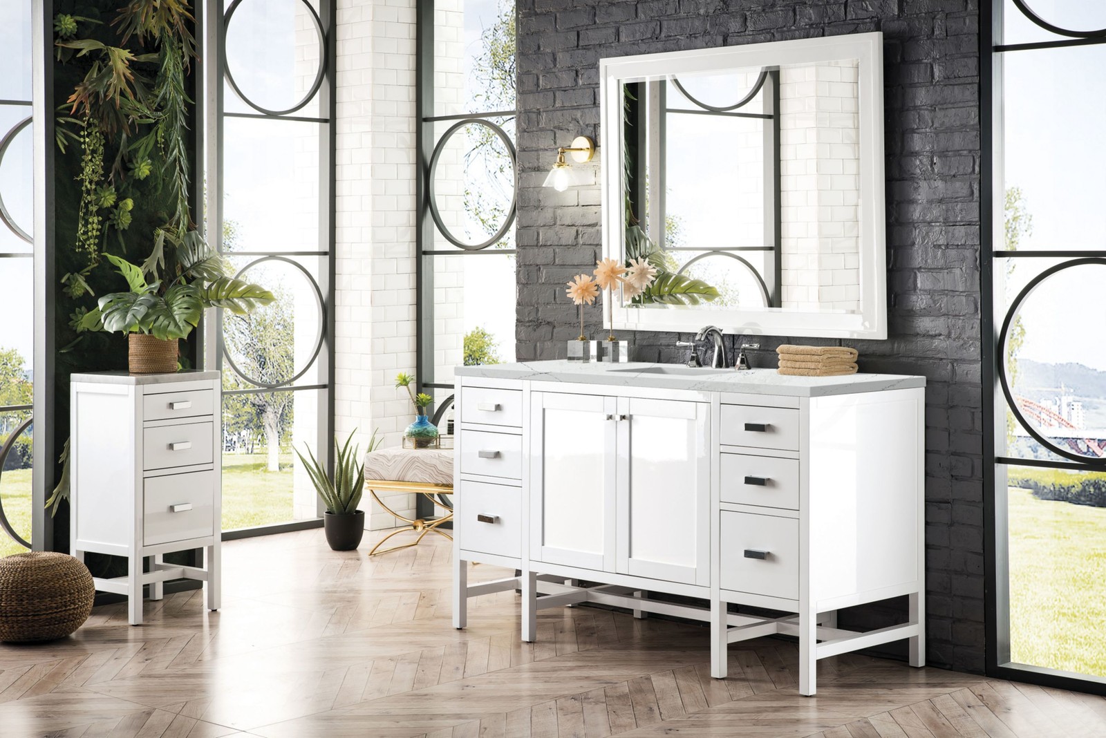 James Martin Vanities E444-V60S-3ENC Addison 60″ – White