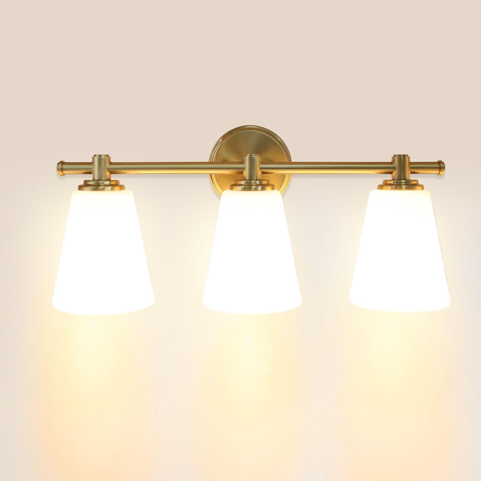 Lucere modern Vanity Wall Sconce LED 3-Light Bathroom Opal Glass shade fixtures