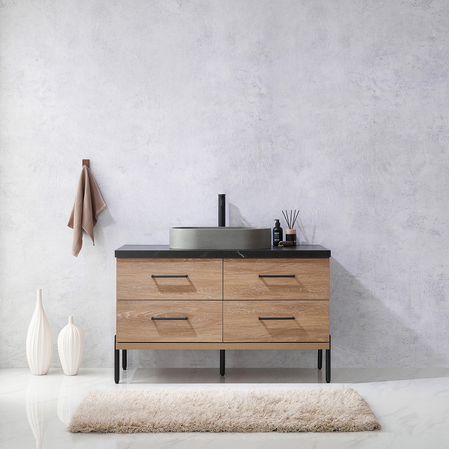Miseno MV-NM-705148O Trento 48″ – North American Oak / Black
