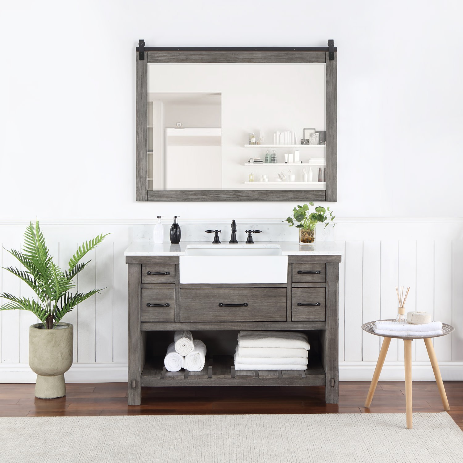 Miseno MV-701648 Villareal 48″ – Weathered Pine / White