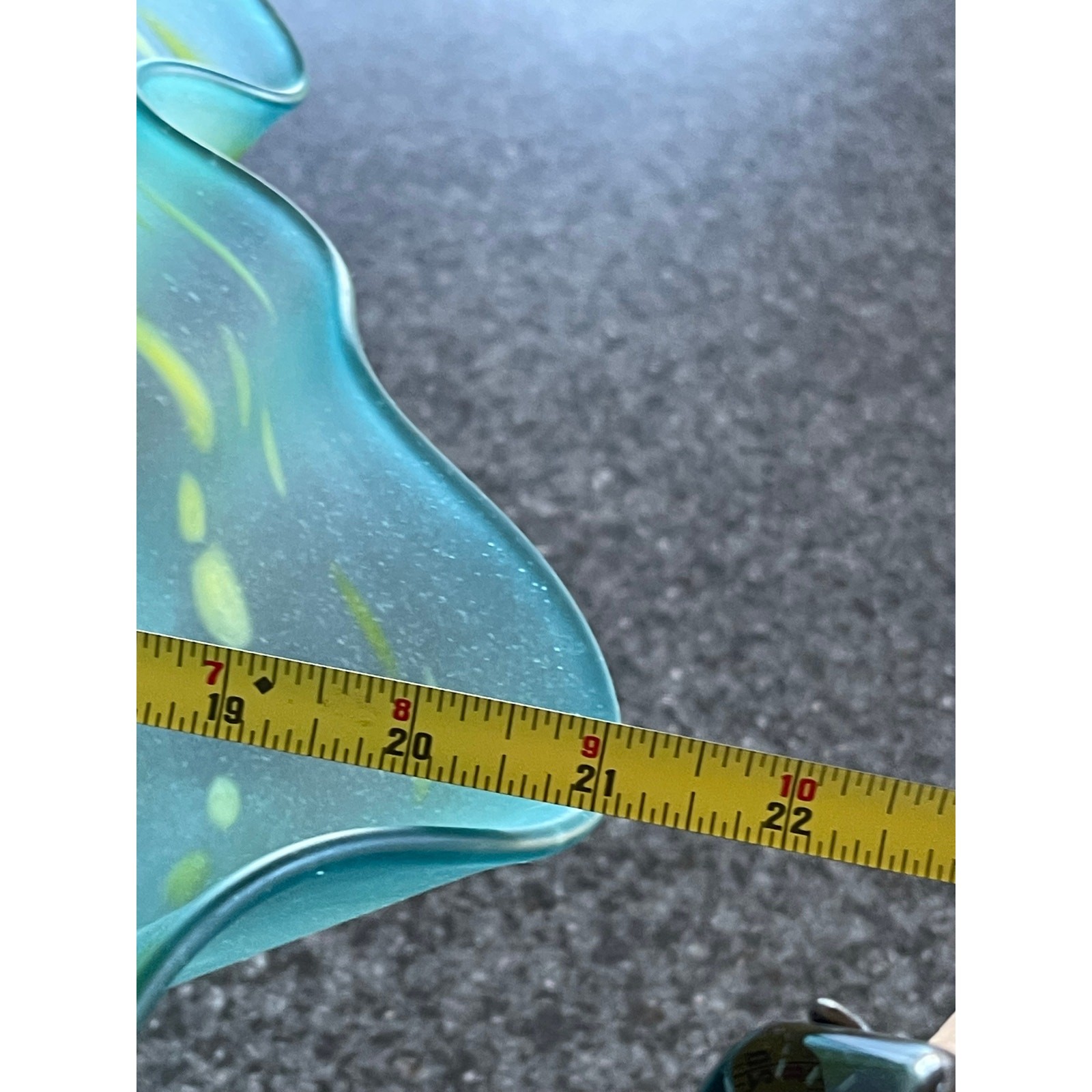 Sink Art Glass Vessel Turquoise Lime Green Swirl Hand Blown Bathroom Basin 22″