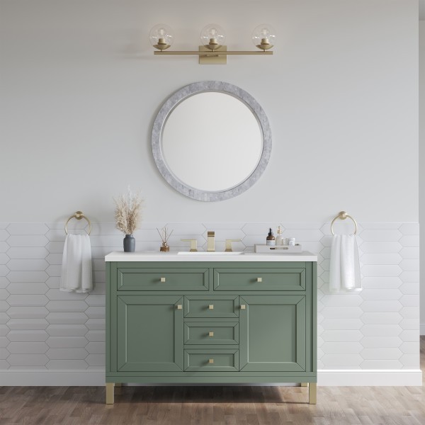 48″ James Martin Chicago 503-V48-SC-3WZ Vanity Cabinet White Zeus Silestone Top