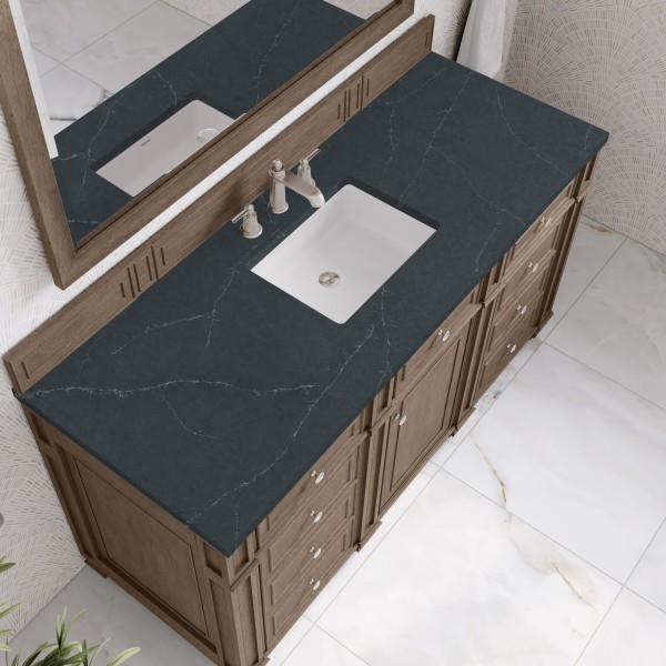 60″ James Martin Bristol 157-V60S-WW-3CSP Vanity Cabinet Charcoal Soapstone Top