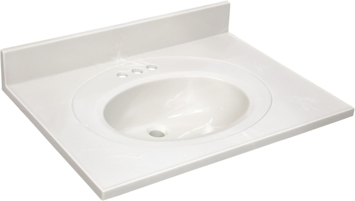 Vanity Top with Sink, 4 in Backsplash, Cultured Marble, Centerset, Ivory, 31 …