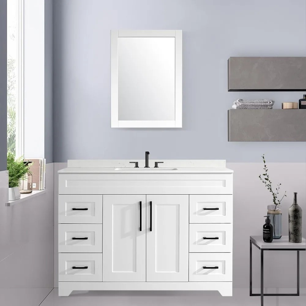 48 Inch Bathroom Vanity with Sink Freestanding Wood Cabinet