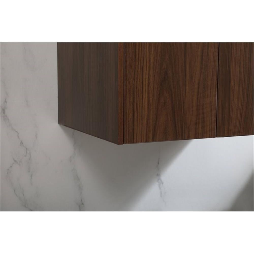 Elegant Decor Penn 24″ Aluminum Alloy MDF Single Bathroom Vanity in Walnut