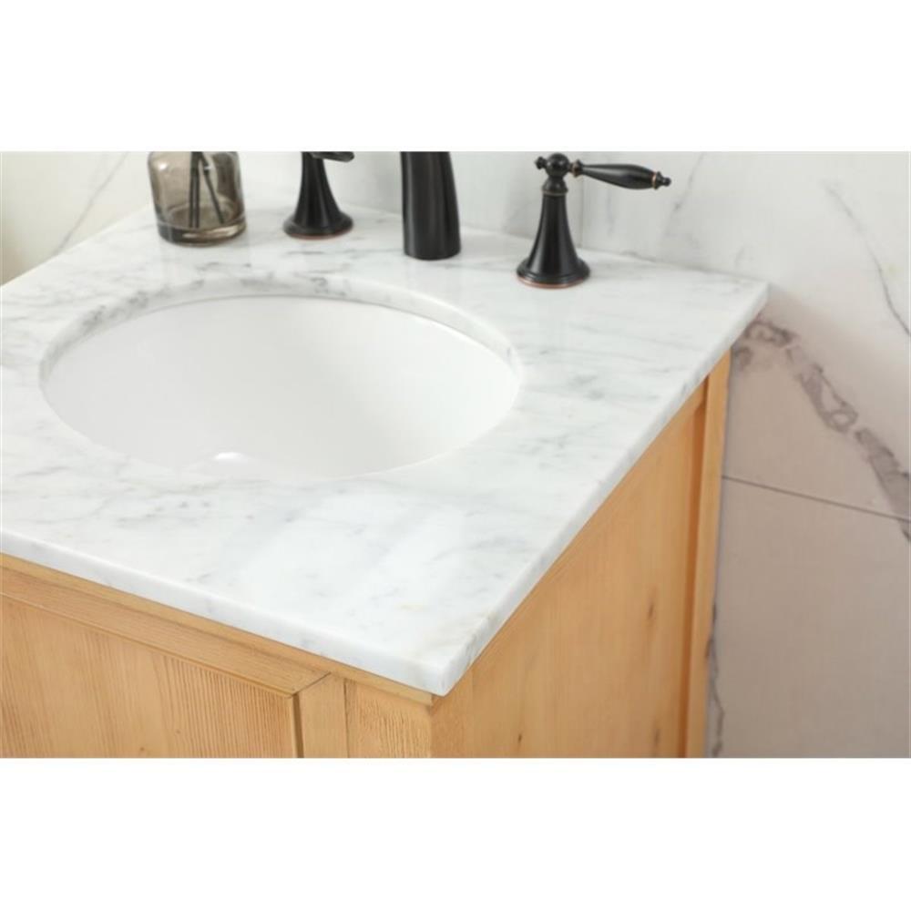 Elegant Decor Metropolis 19″ Aluminum MDF Single Bathroom Vanity in Natural Wood