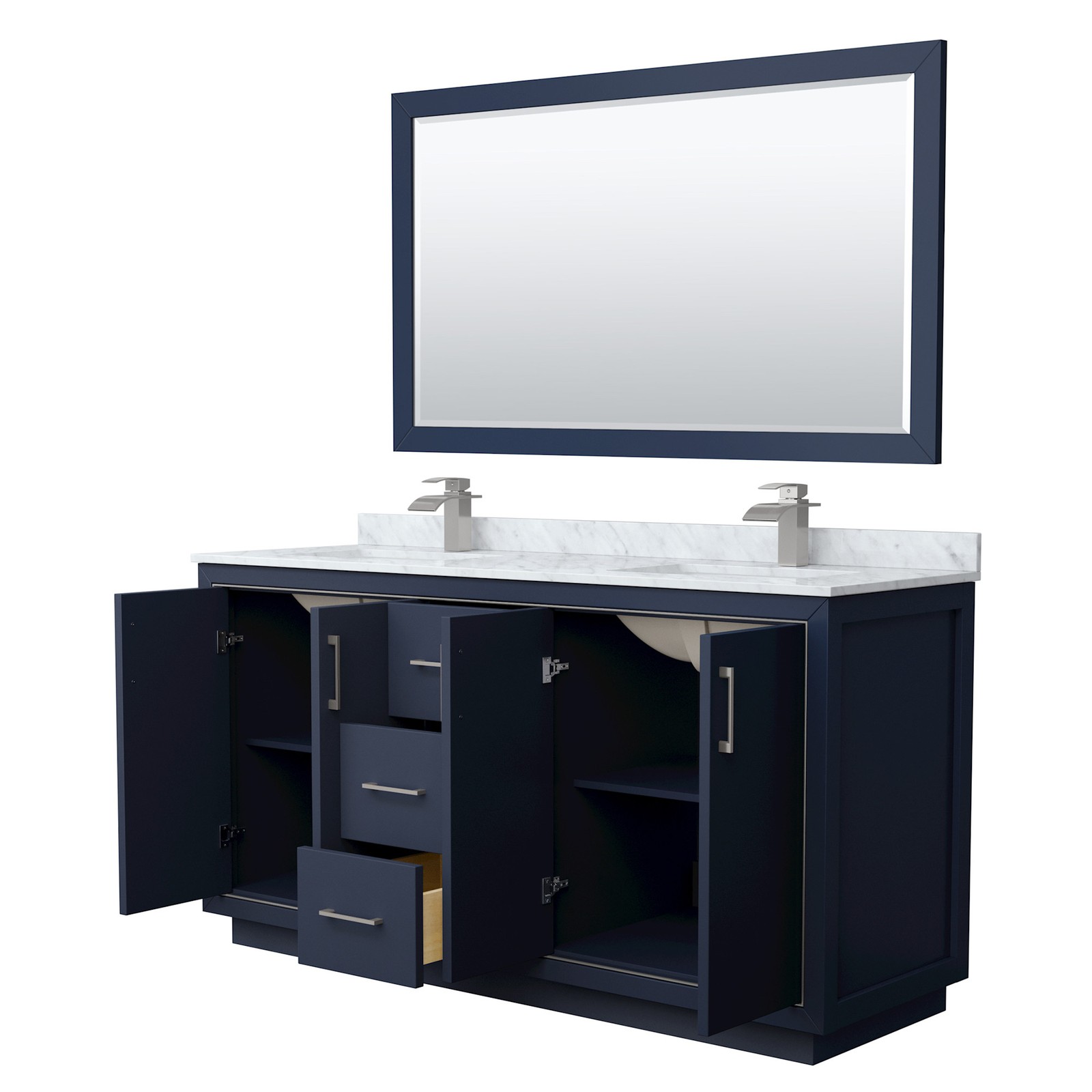 Wyndham Collection WCF1111-66D-NAT-M58 Icon 66″ – Dark Gray / Brushed Nickel