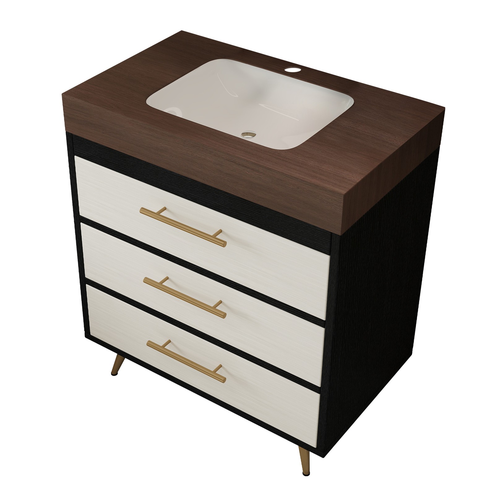 Modern Bathroom Vanity with Sintered Stone Top & Ceramic Sink