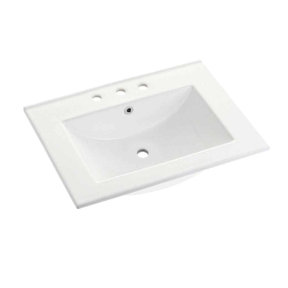 Kingston Brass LBT24187.38 Ultra Modern 24″ Ceramic Vanity Top – White