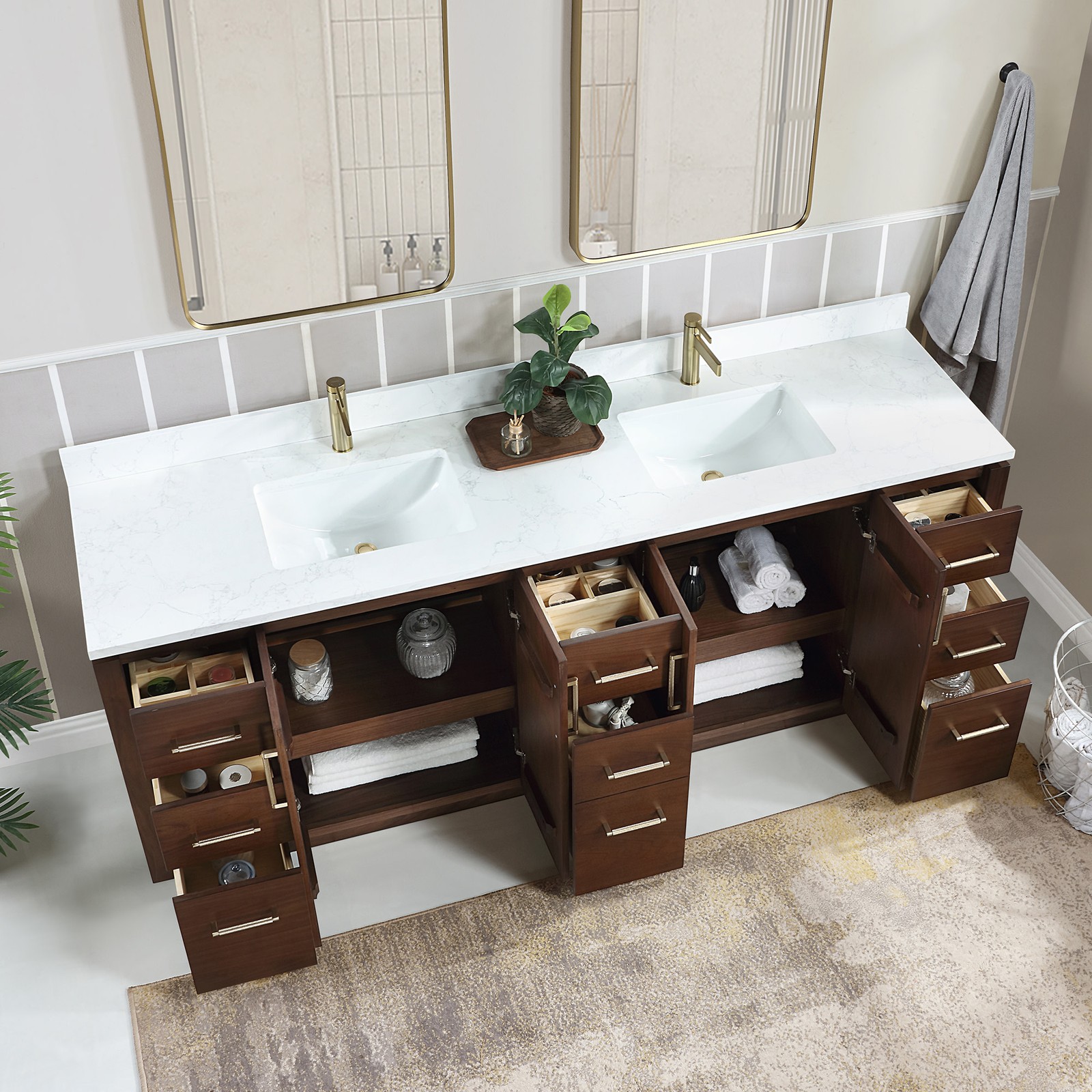 Miseno MV-NM-705784 San 84″ – Natural Walnut / White Grain