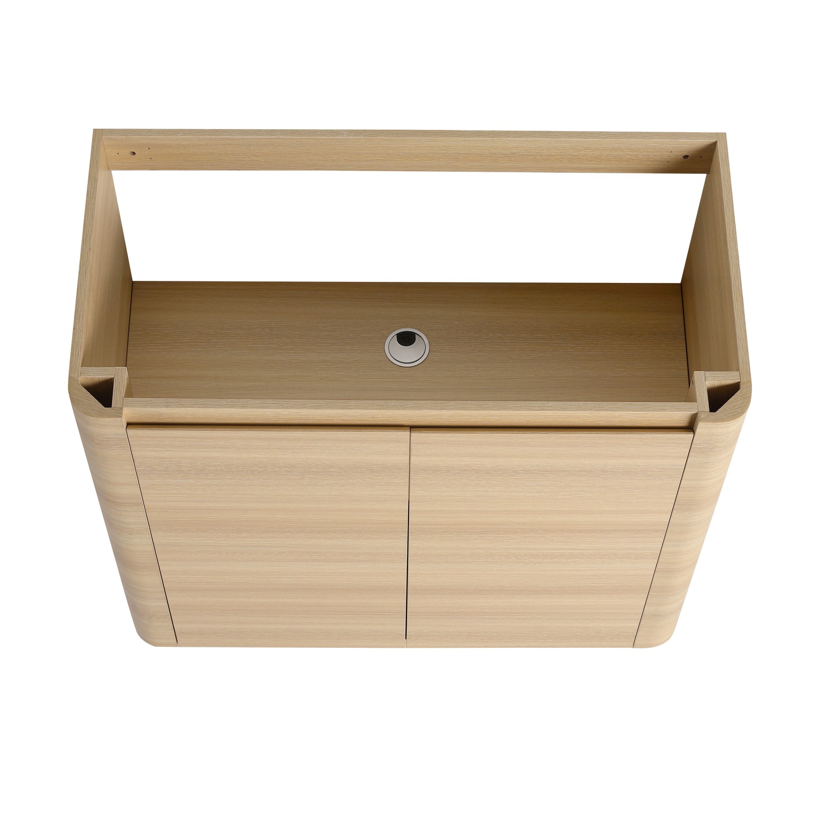 36” Plywood Freestanding Bathroom Vanity W/White Ceramic Sink 2 Doors Oak Color