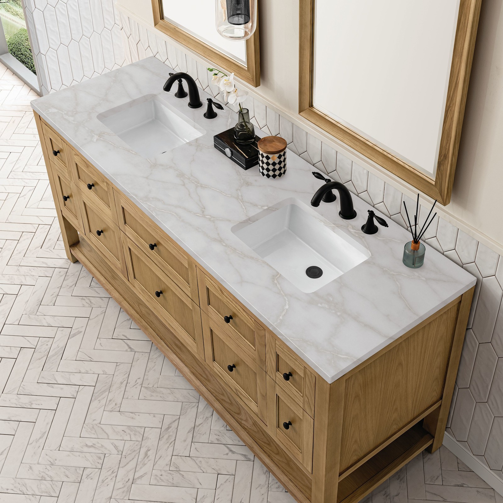 James Martin Vanities 330-V72-FVSL Breckenridge 72″ – Whitewashed Oak