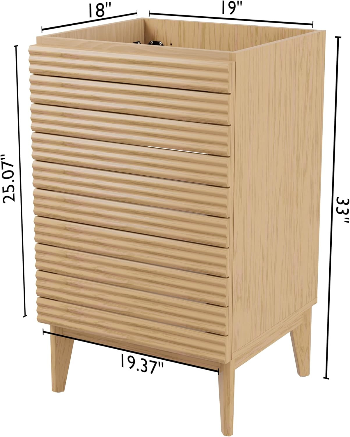 Chic Oak 2-Shelf Bath Vanity Cabinet – Modern Farmhouse Style, 20″ Wide