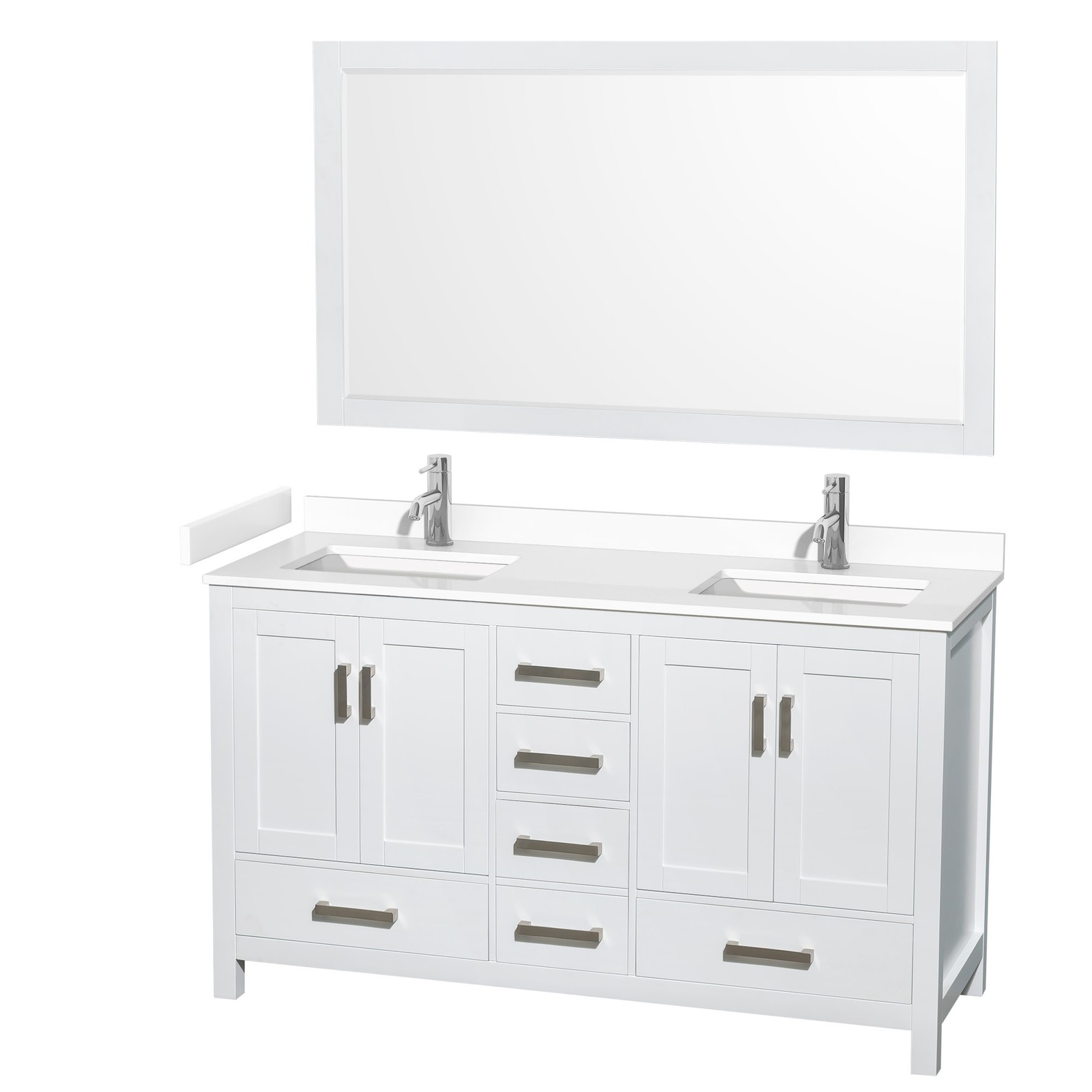 Wyndham Collection WCS141460D-VCA-M58 Sheffield 60″ – Gray / Carrara Cultured
